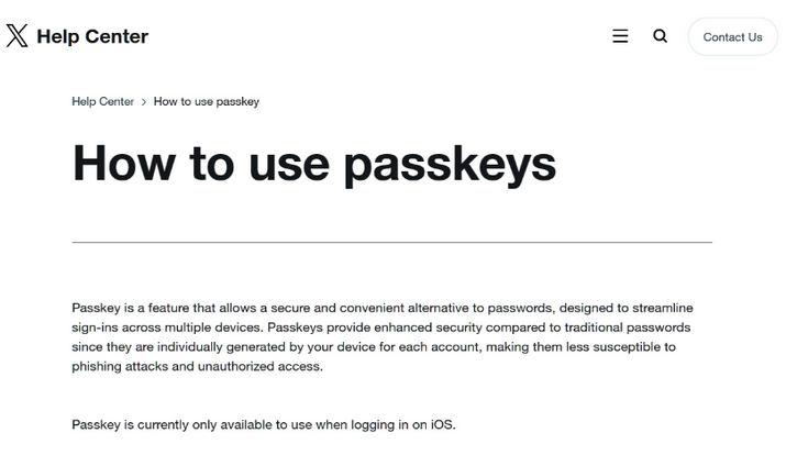 泾阳苹果维修店铺分享iOS用户如何通过通行密钥(Passkey)登录 