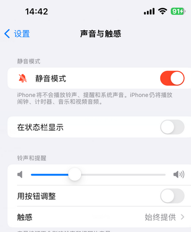 泾阳苹果15Pro维修网点分享iPhone15Pro系列机型中隐藏静音图标 